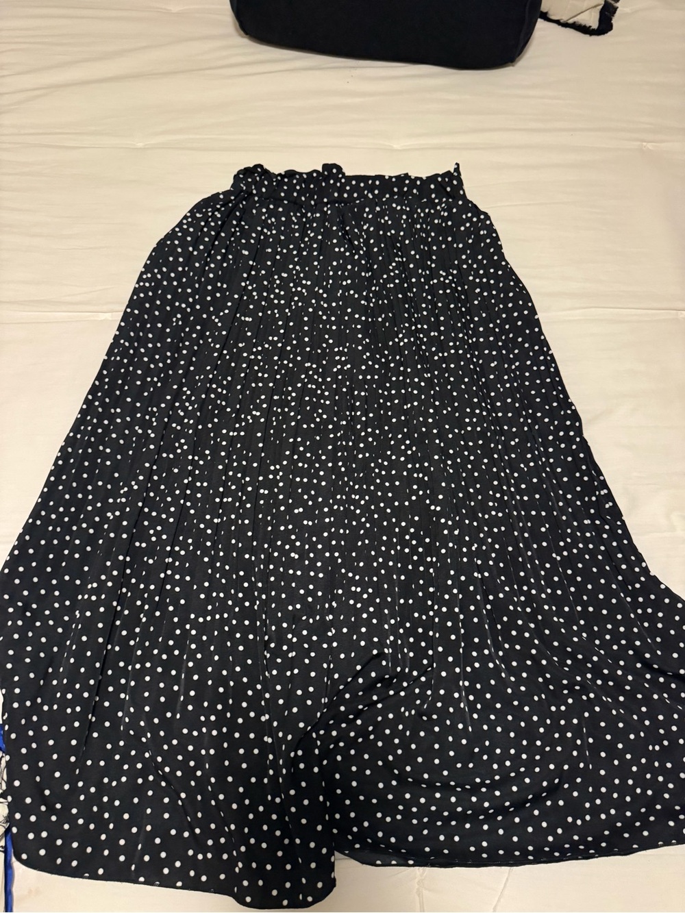 Black Polka Dot Pleated Maxi Skirt - Amazon